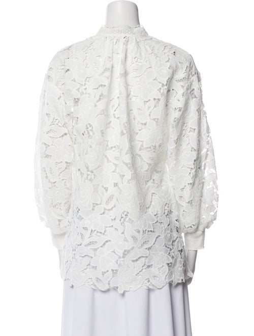 Alice + Olivia Lace Pattern V-Neck Blouse