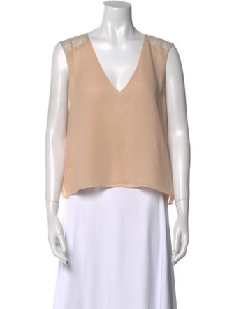 Alice + Olivia Silk V-Neck Crop Top
