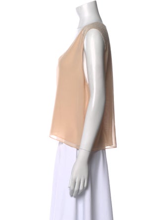 Alice + Olivia Silk V-Neck Crop Top