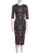 Alice + Olivia Printed Midi Length Dress
