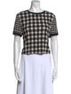 Alice + Olivia Plaid Print Crew Neck Crop Top