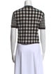 Alice + Olivia Plaid Print Crew Neck Crop Top