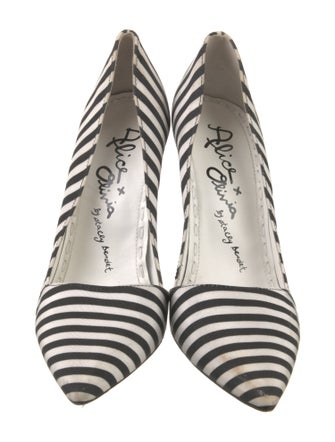 Alice + Olivia Canvas Striped Pumps