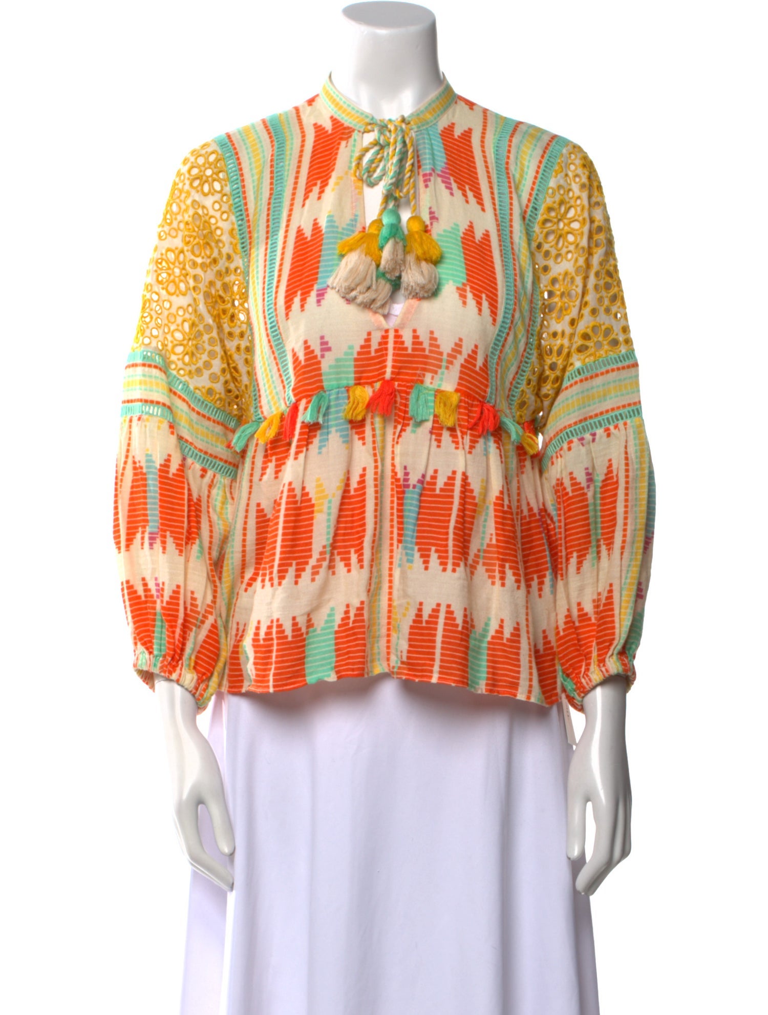 Alice + Olivia Printed Crew Neck Blouse