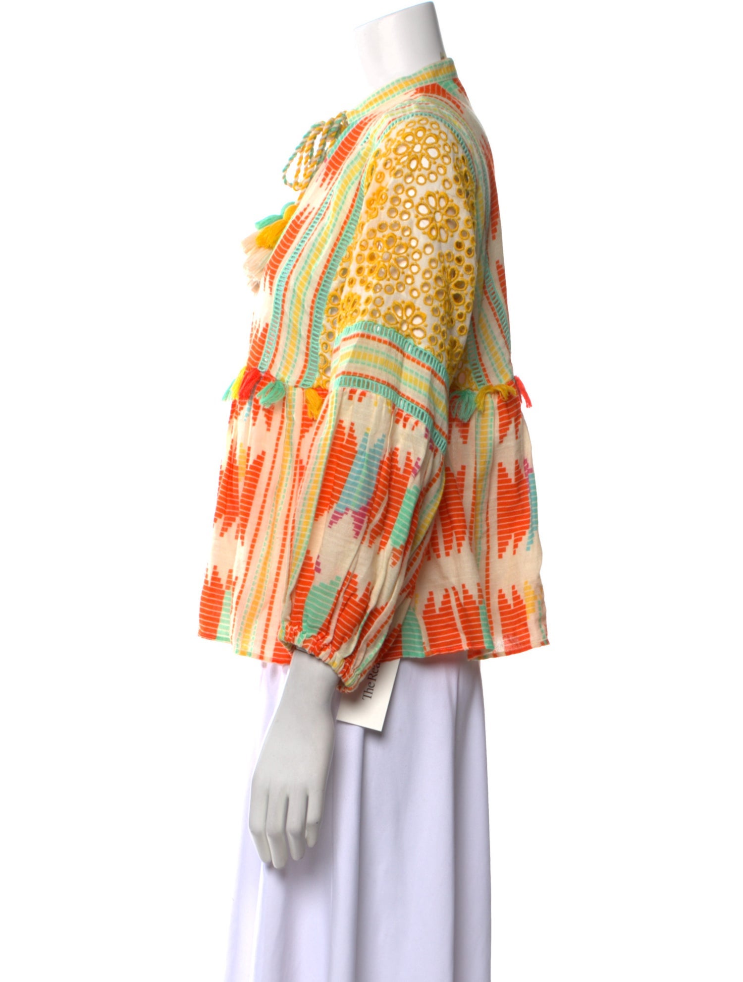 Alice + Olivia Printed Crew Neck Blouse