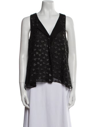 Alice + Olivia Printed V-Neck Top