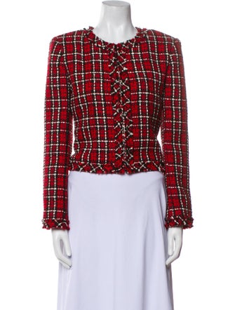 Alice + Olivia Plaid Print Evening Jacket
