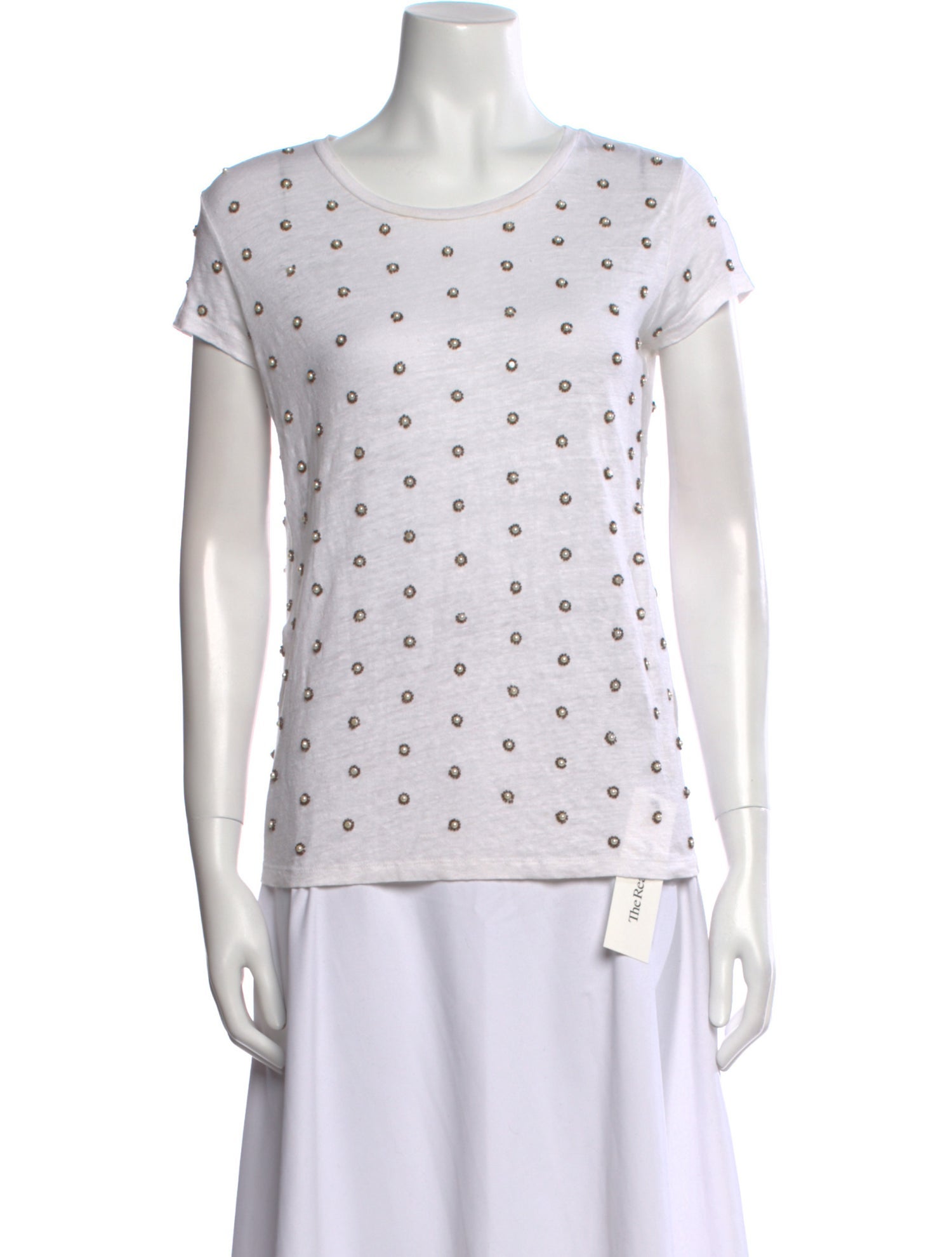 Alice + Olivia Linen Printed T-Shirt
