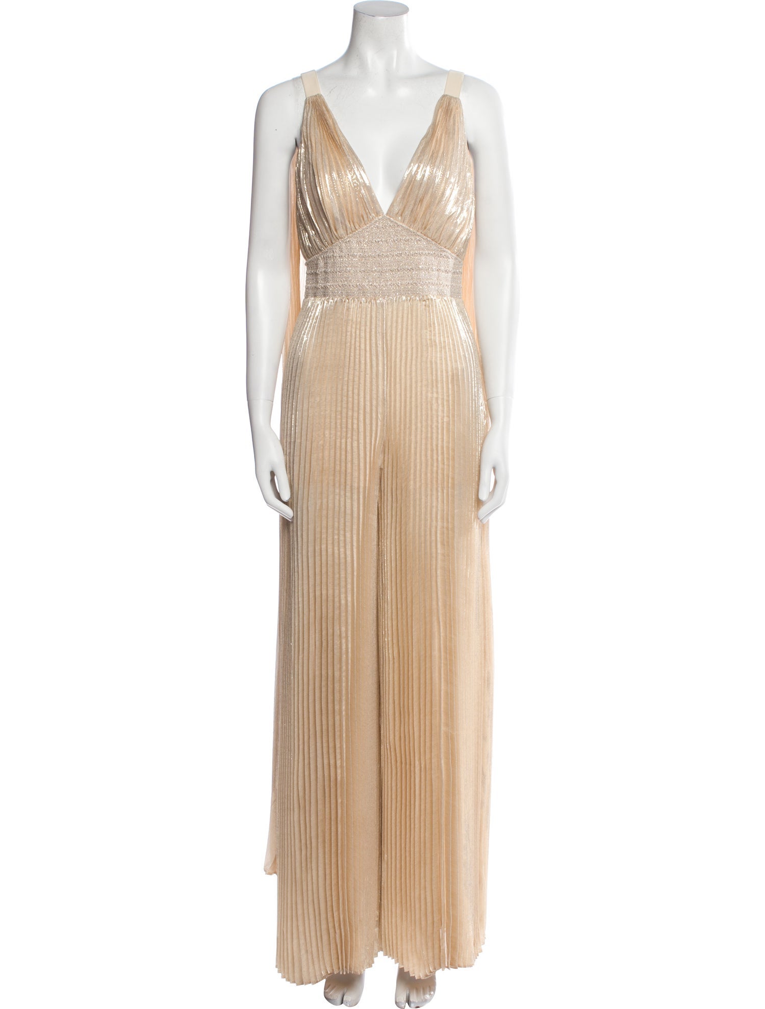Alice + Olivia Silk Plunge Neckline Jumpsuit w/ Tags