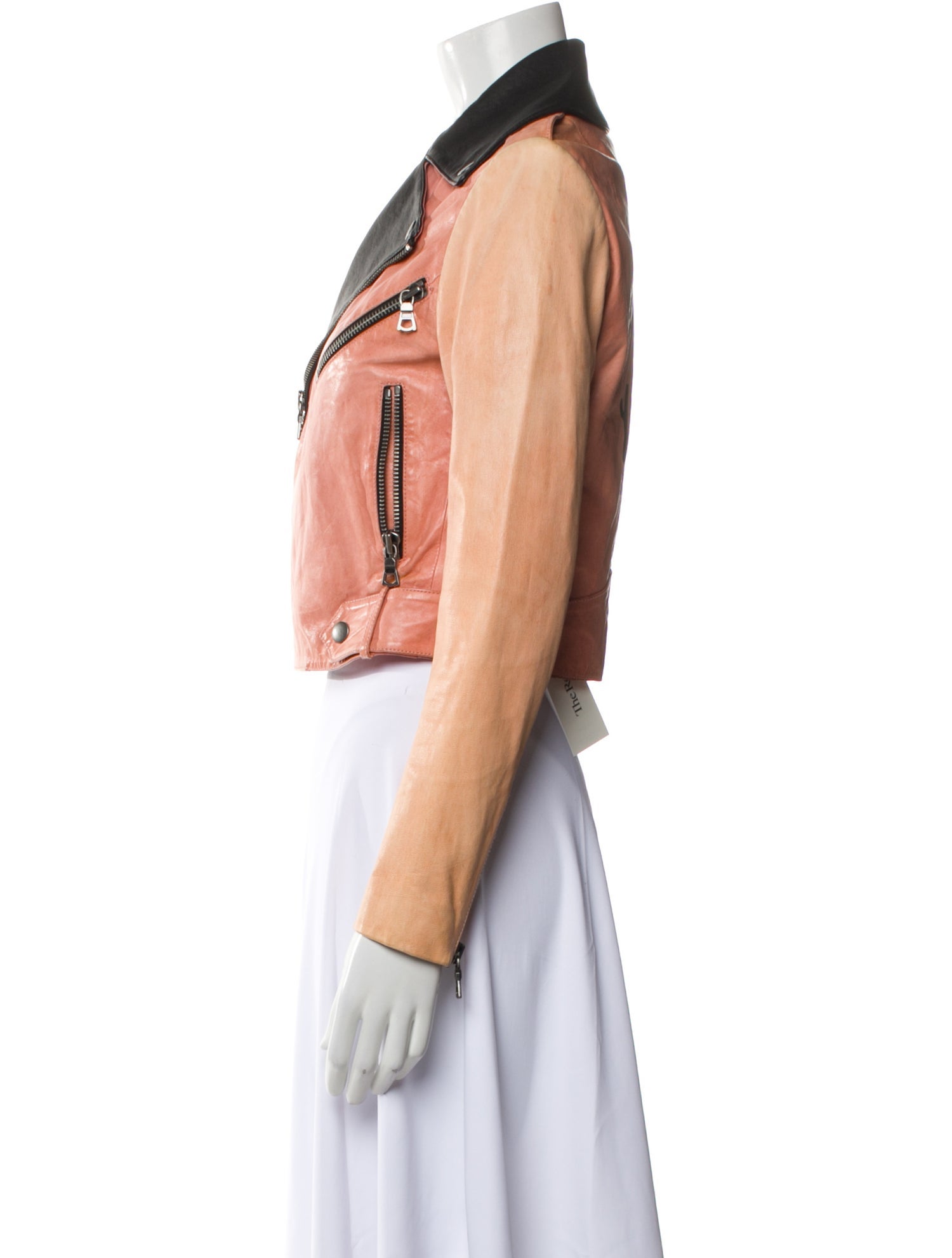 Alice + Olivia Lamb Leather Biker Jacket