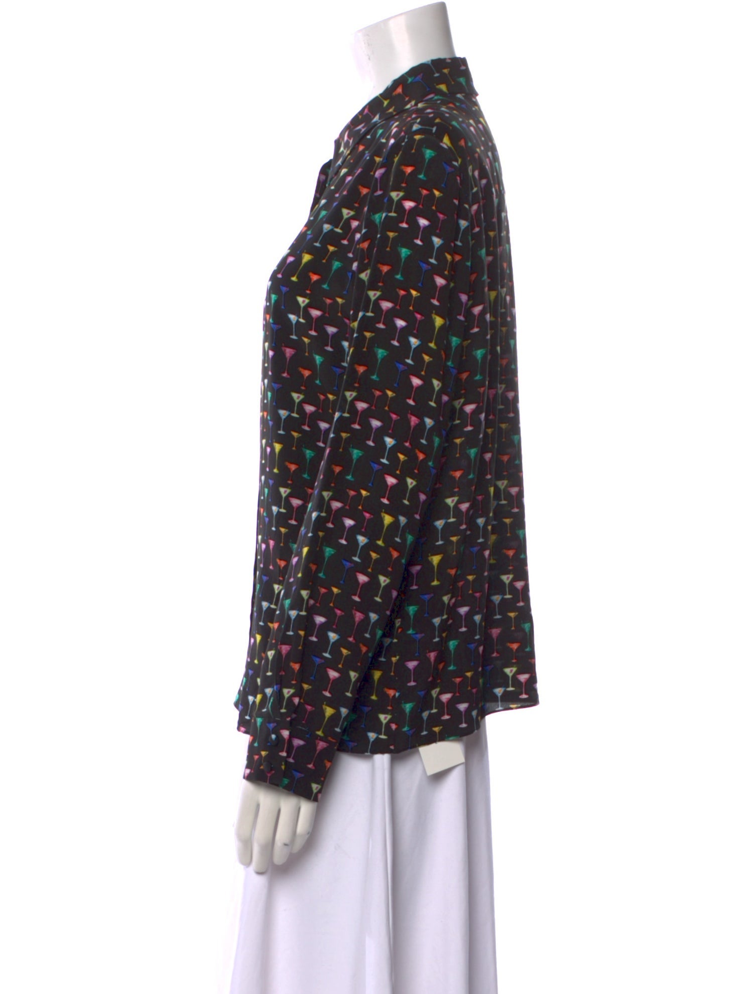 Alice + Olivia Printed Long Sleeve Blouse