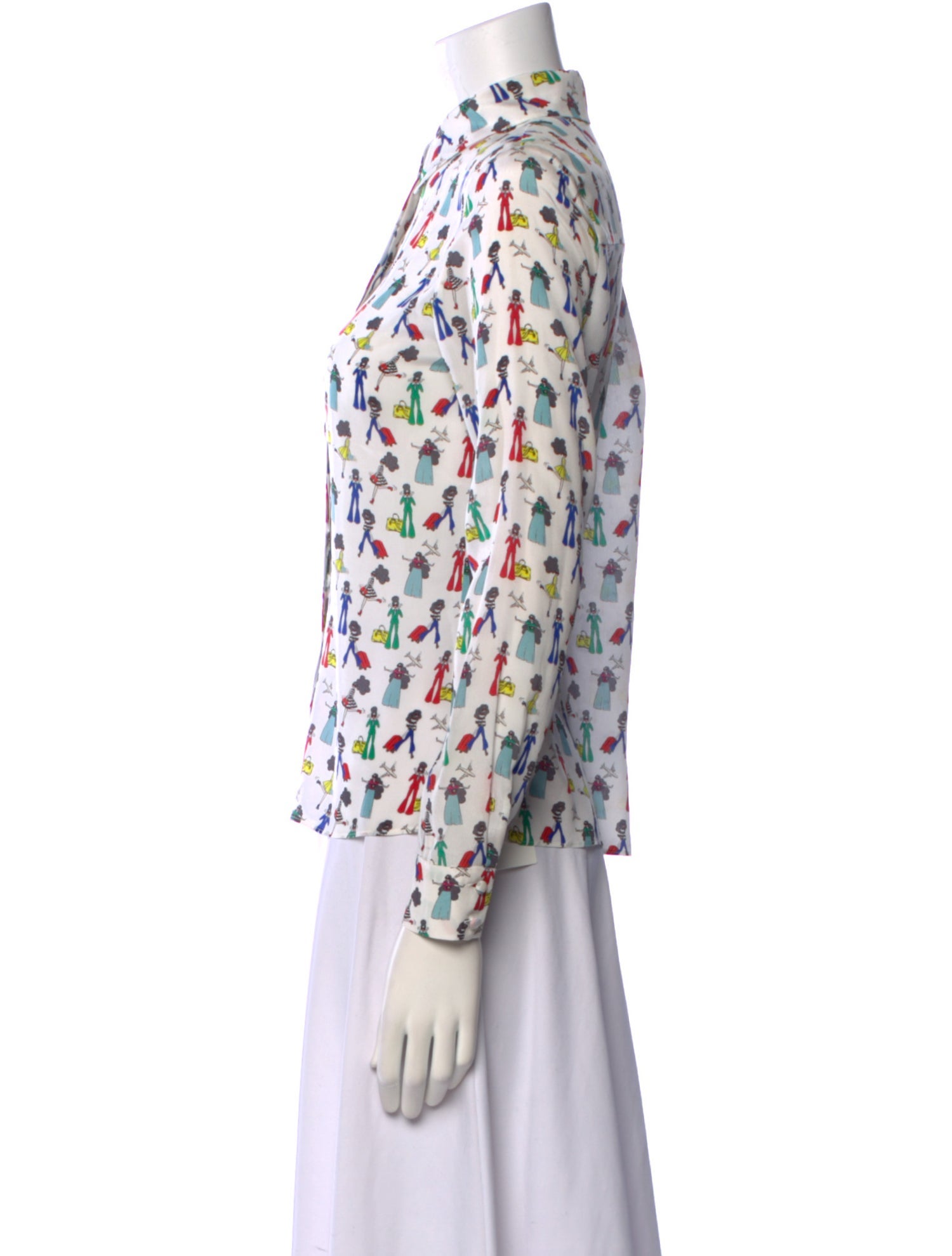 Alice + Olivia Silk Printed Button-Up Top