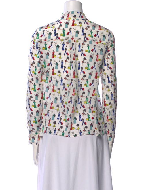 Alice + Olivia Silk Printed Button-Up Top