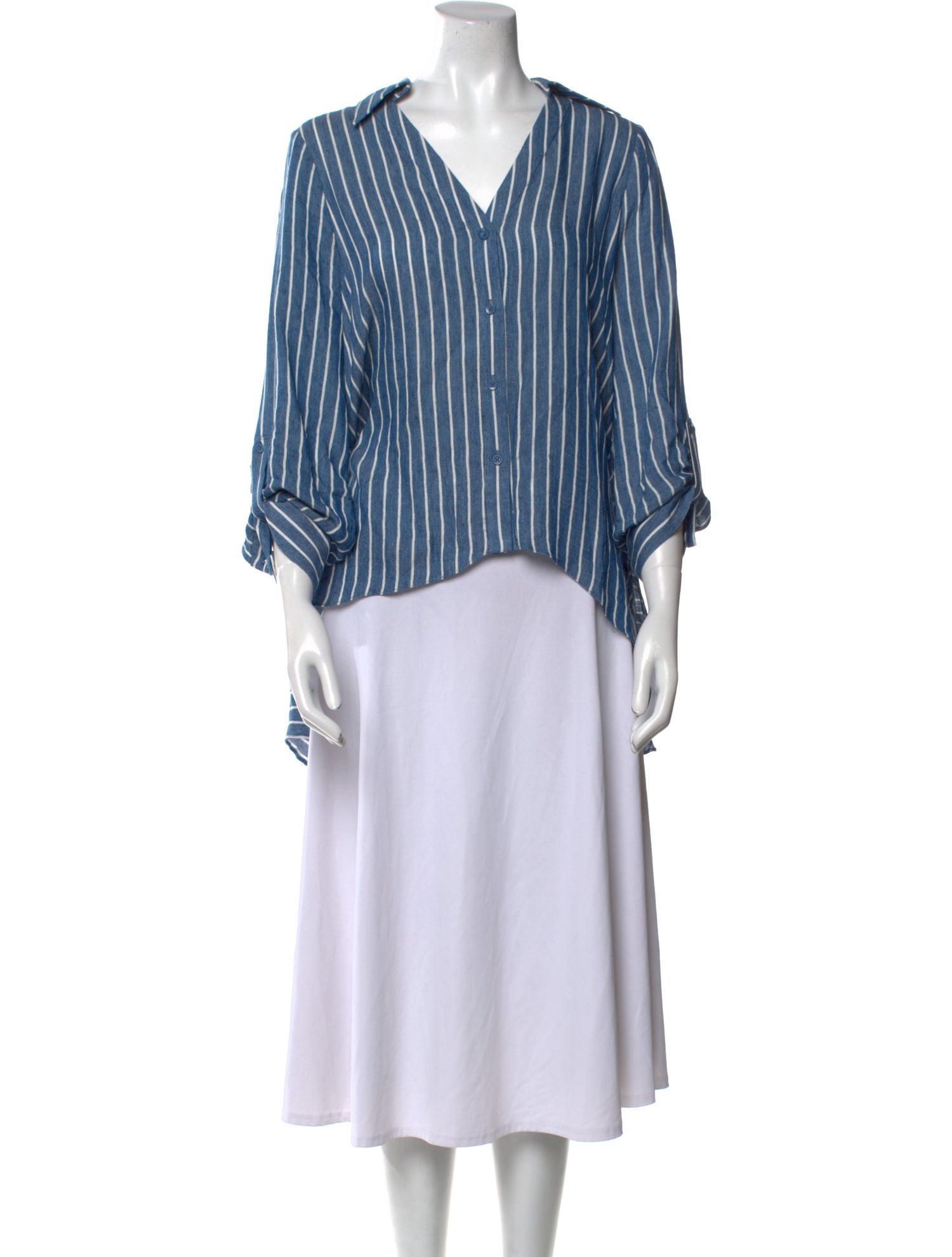Alice + Olivia Striped V-Neck Blouse