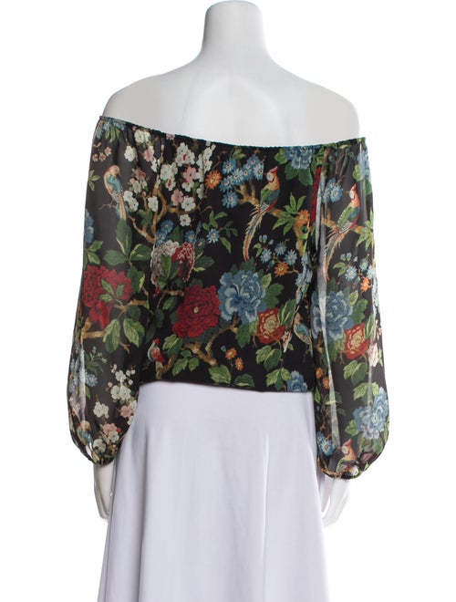 Alice + Olivia Floral Print Off-The-Shoulder Blouse