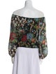 Alice + Olivia Floral Print Off-The-Shoulder Blouse