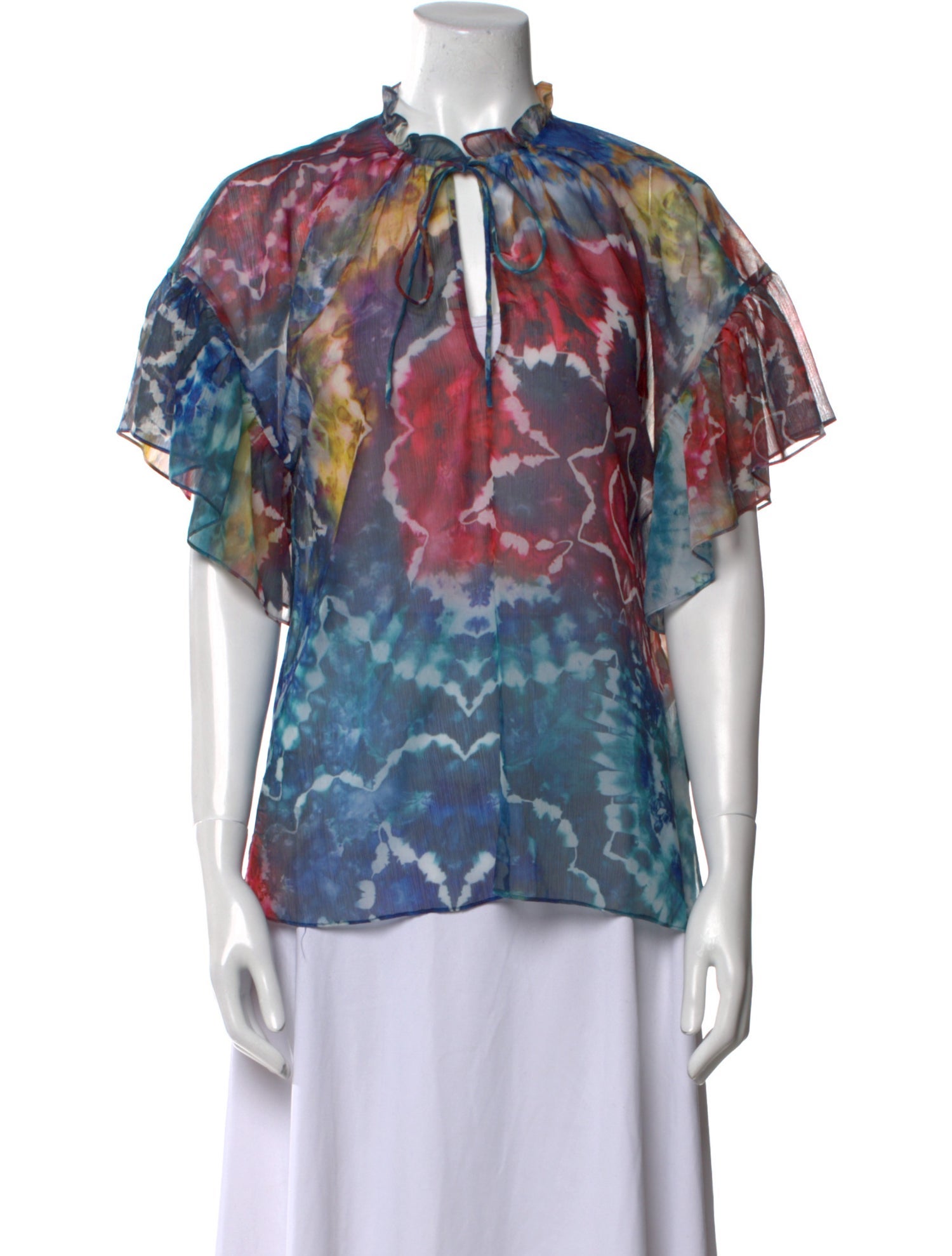 Alice + Olivia Printed Crew Neck Blouse