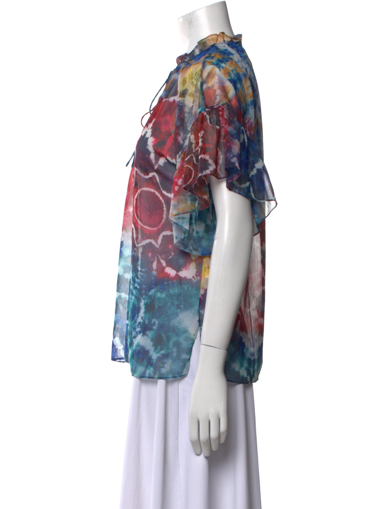 Alice + Olivia Printed Crew Neck Blouse