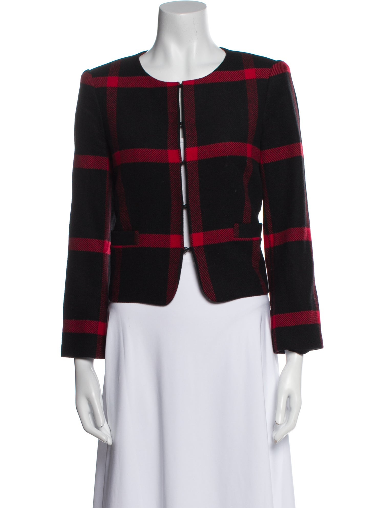 Alice + Olivia Wool Plaid Print Jacket