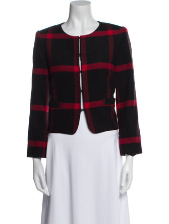 Alice + Olivia Wool Plaid Print Jacket