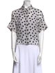 Alice + Olivia Silk Polka Dot Print Button-Up Top