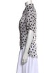 Alice + Olivia Silk Polka Dot Print Button-Up Top