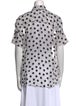Alice + Olivia Silk Polka Dot Print Button-Up Top