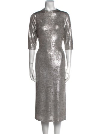 Alice + Olivia Crew Neck Midi Length Dress