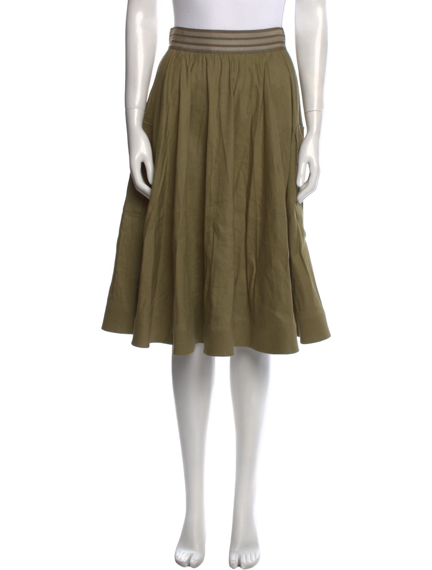 Alice + Olivia Grosgrain Trim Knee-Length Skirt