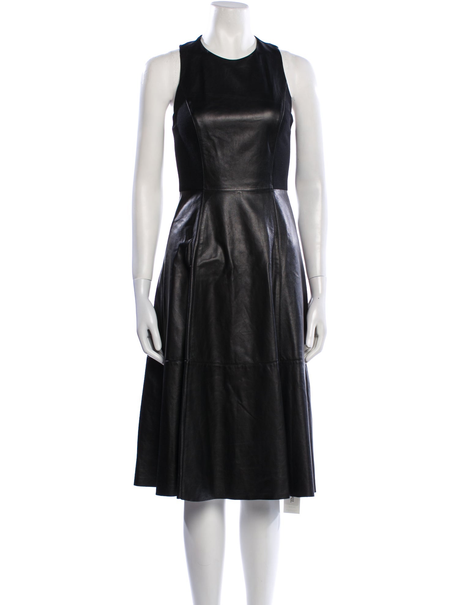 Alice + Olivia Lamb Leather Midi Length Dress
