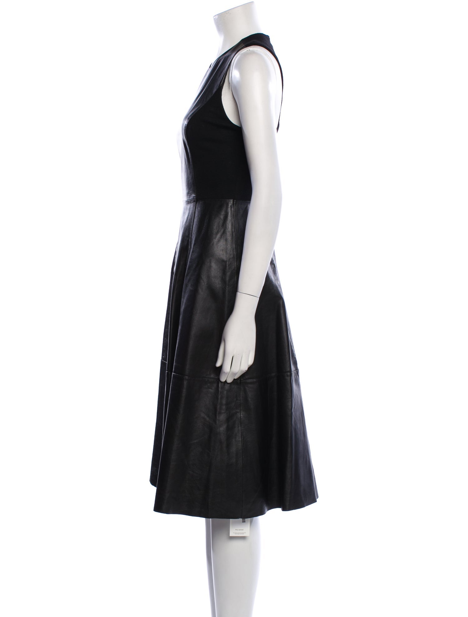 Alice + Olivia Lamb Leather Midi Length Dress