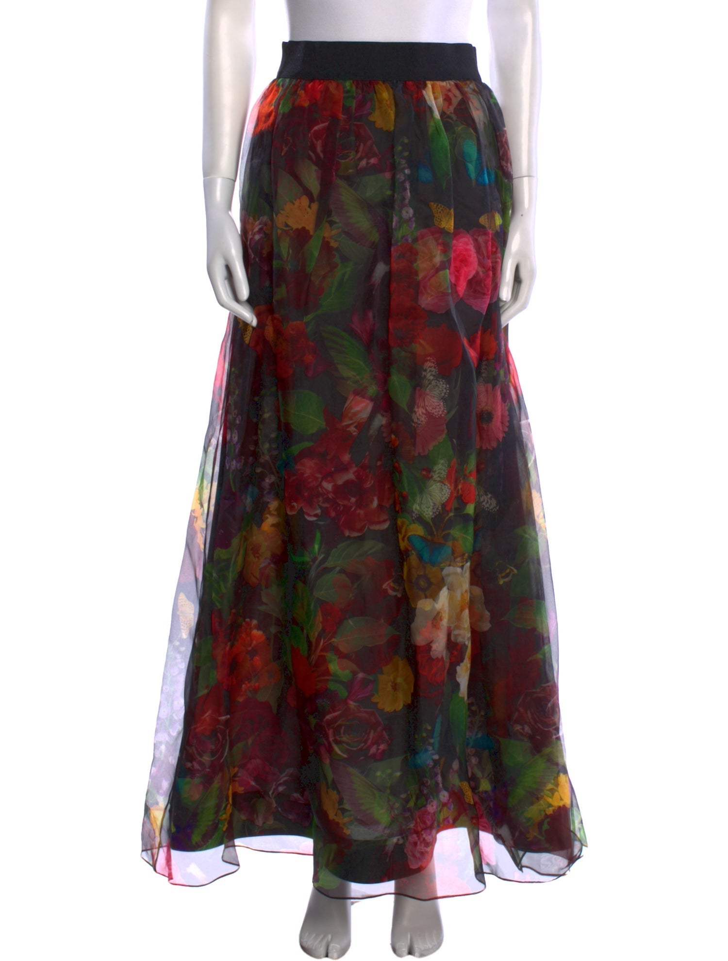 Alice + Olivia Silk Long Skirt