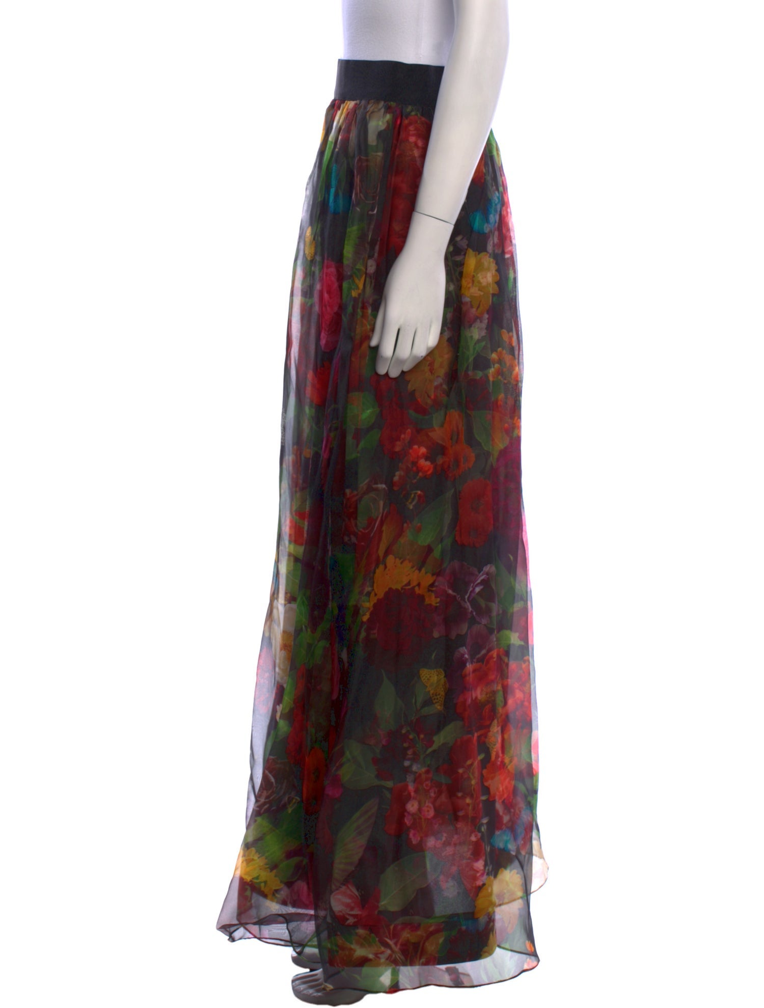 Alice + Olivia Silk Long Skirt