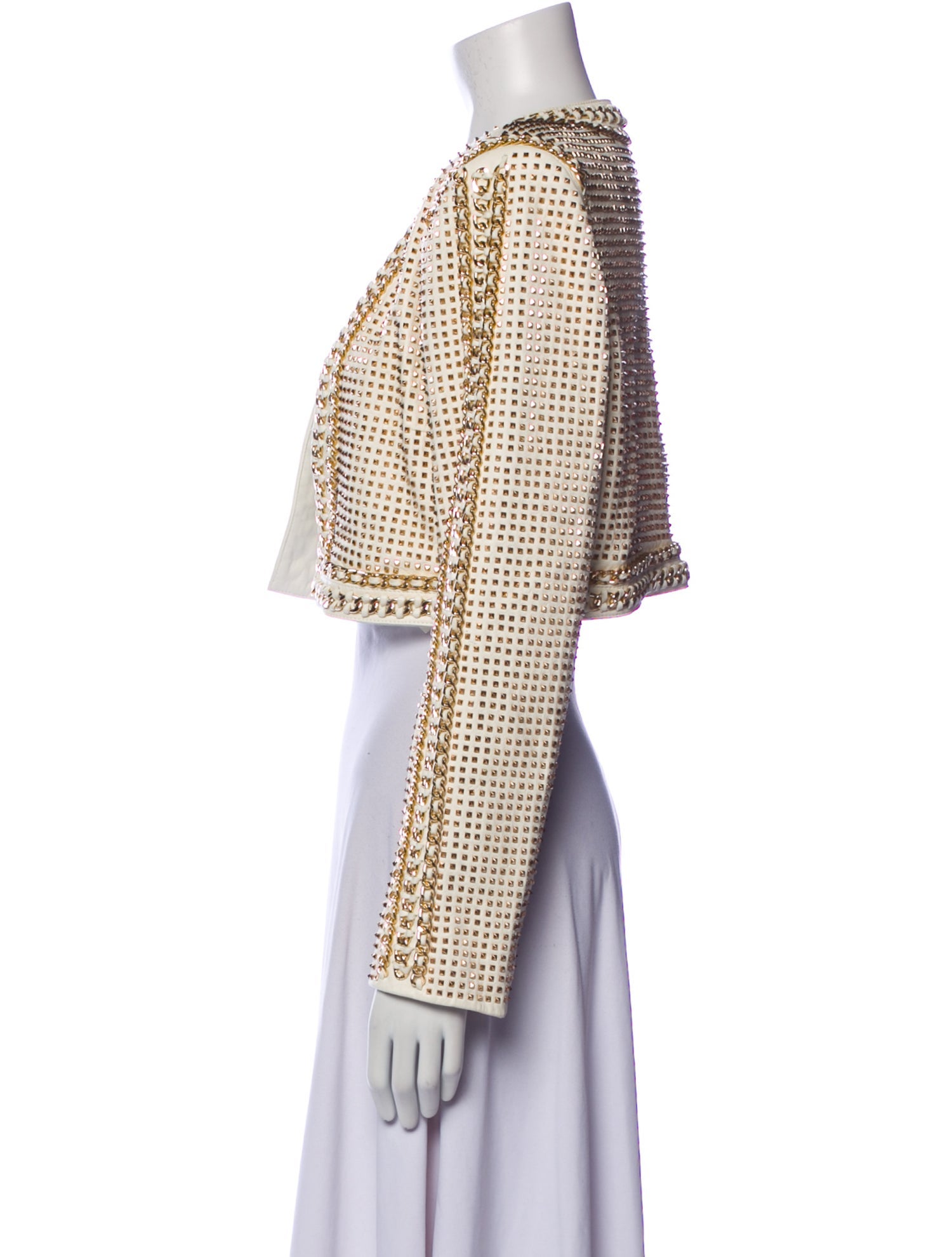 Alice + Olivia Lamb Leather Striped Bolero w/ Tags