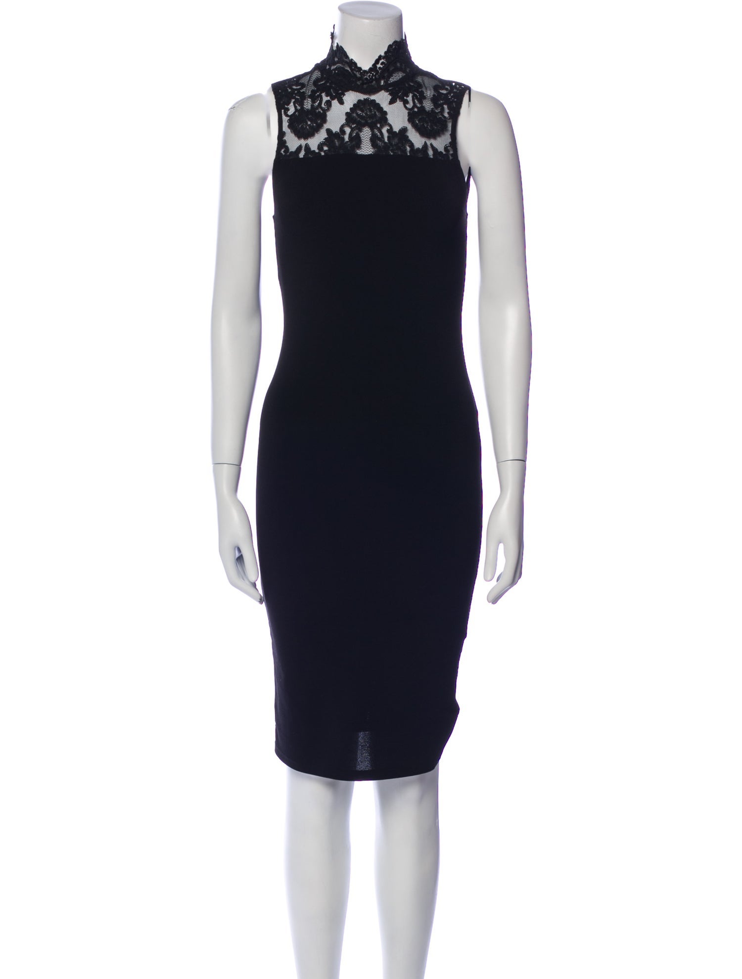 Alice + Olivia Mock Neck Midi Length Dress