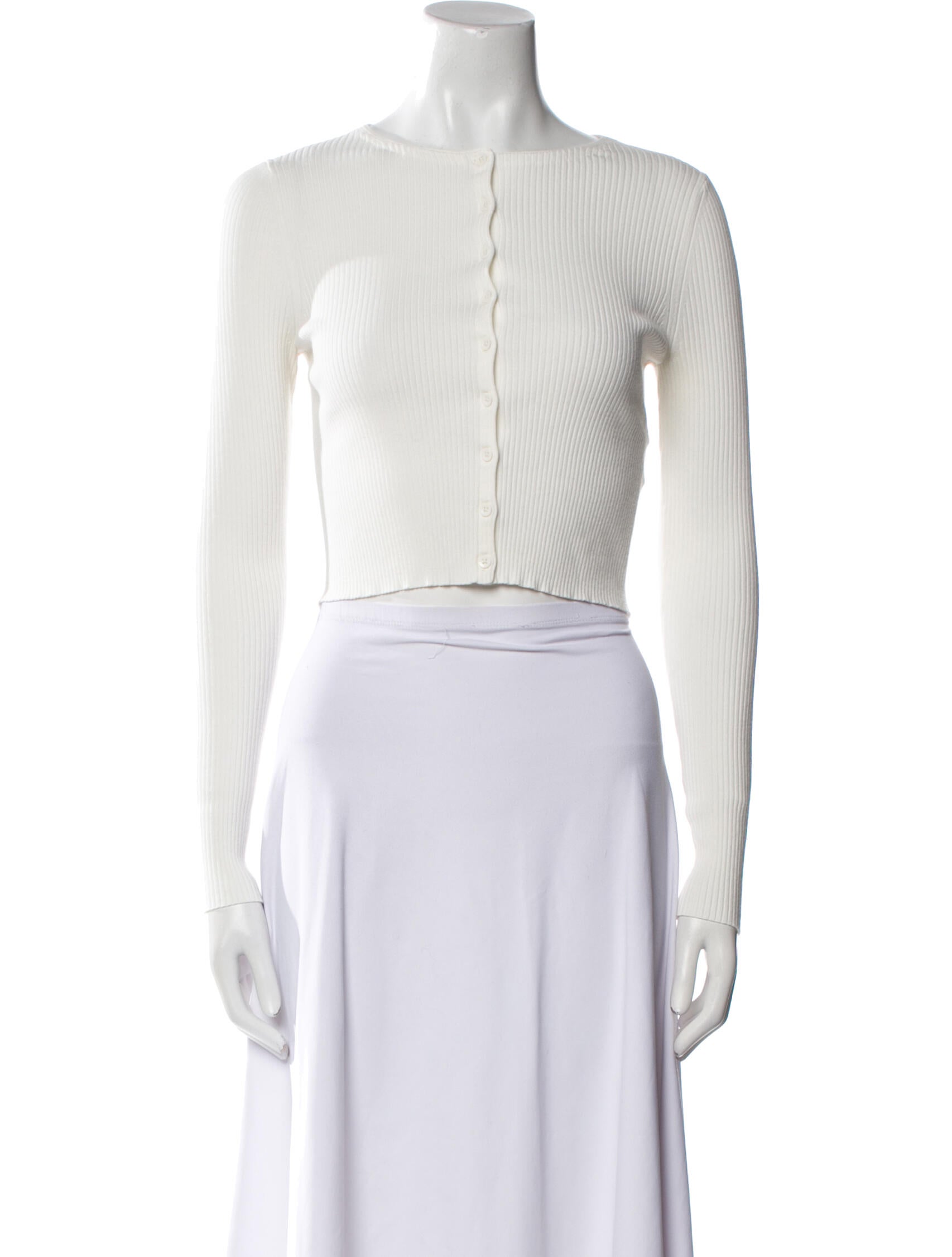 Alice + Olivia Bateau Neckline Long Sleeve Crop Top