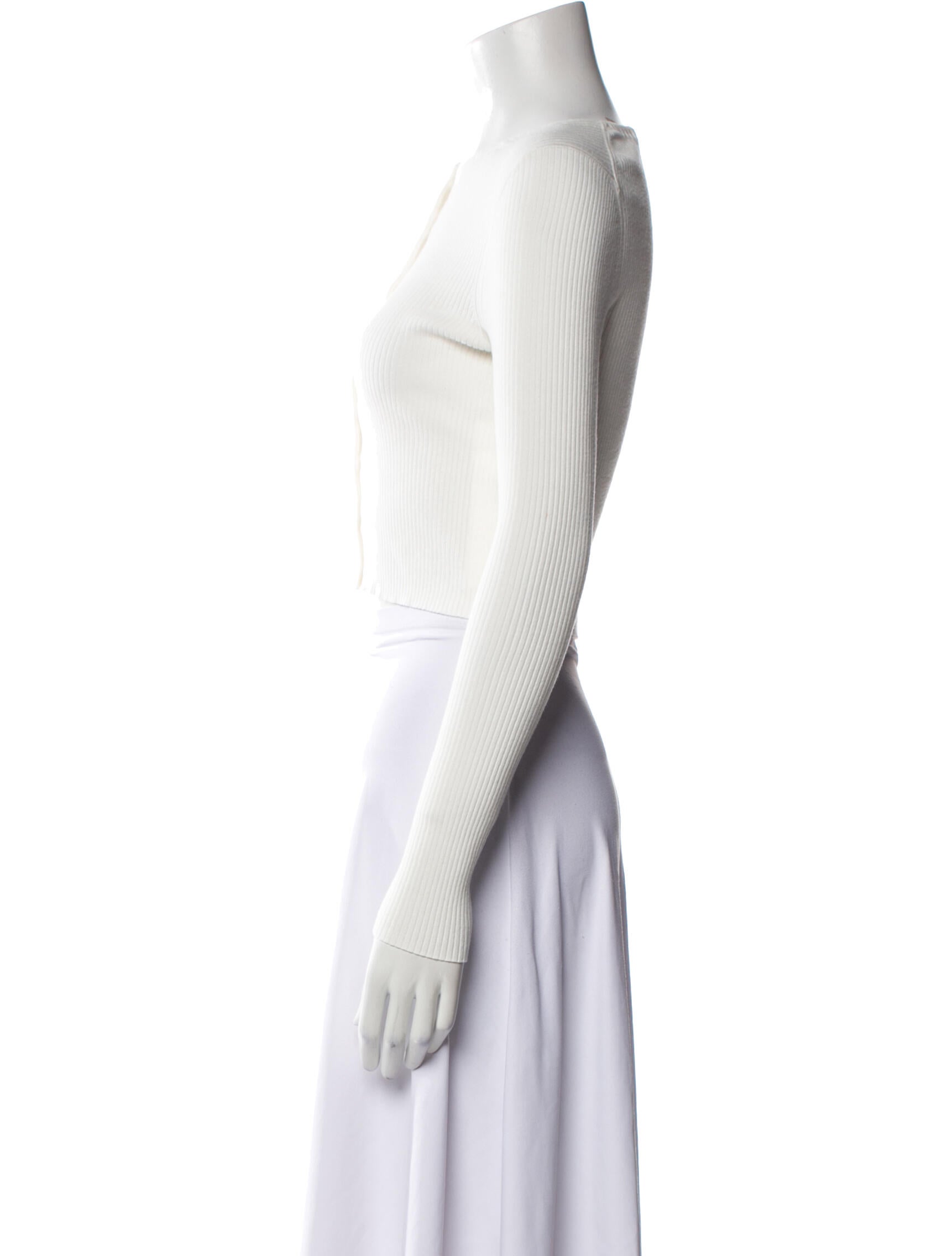 Alice + Olivia Bateau Neckline Long Sleeve Crop Top