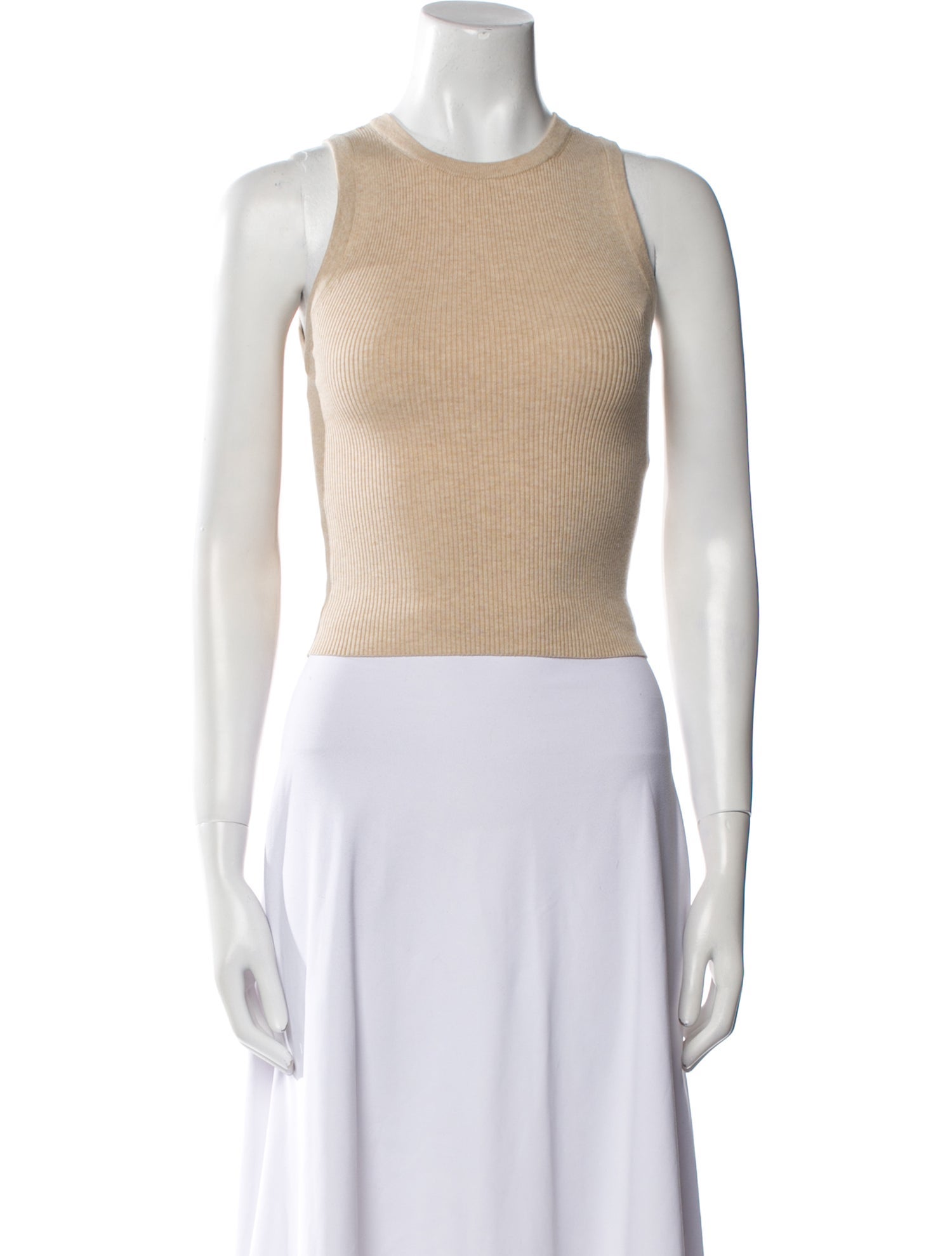 Alice + Olivia Crew Neck Sleeveless Crop Top