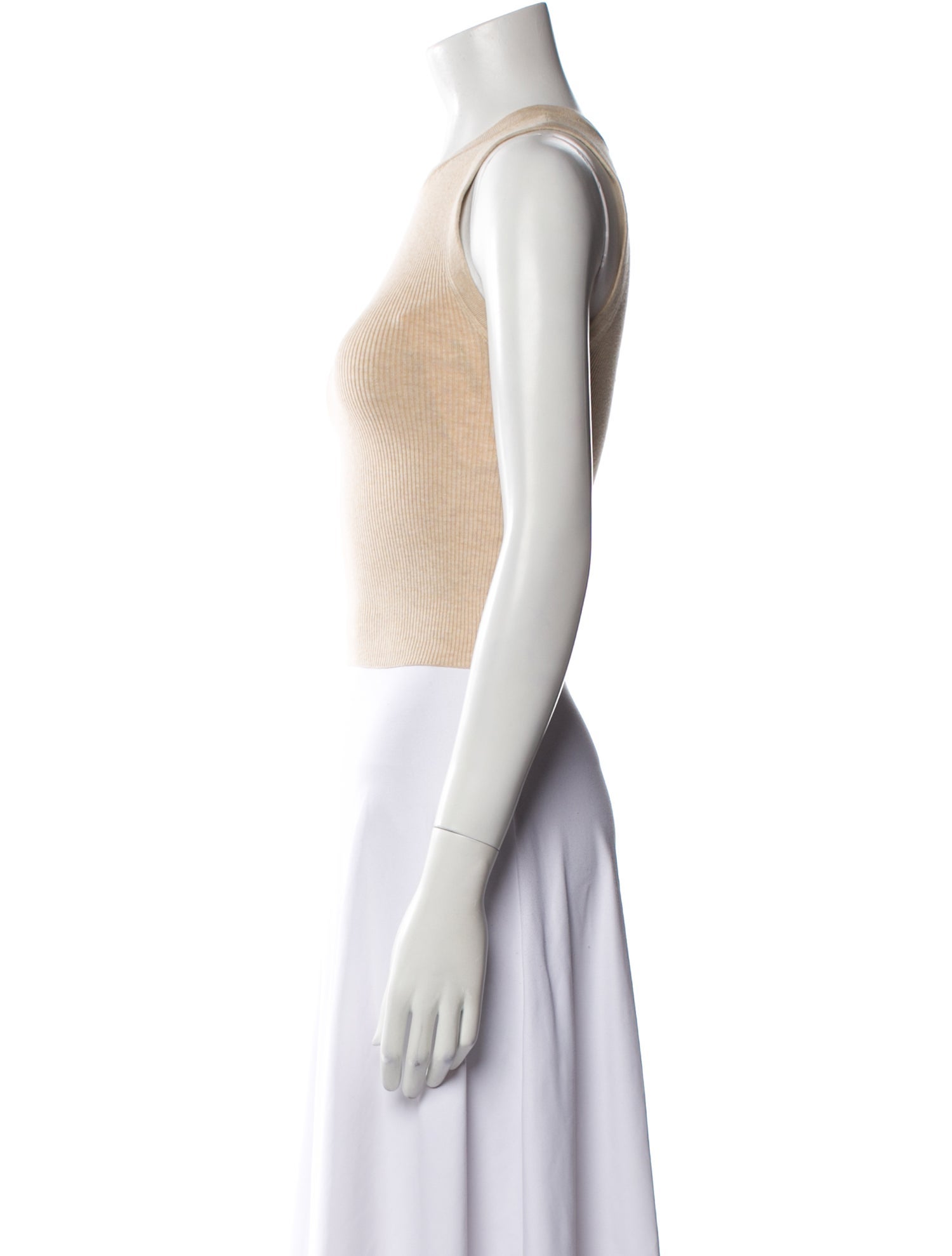 Alice + Olivia Crew Neck Sleeveless Crop Top