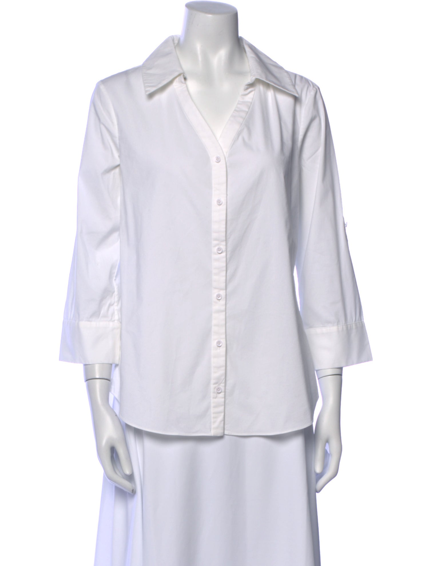 Alice + Olivia Three-Quarter Sleeve Button-Up Top