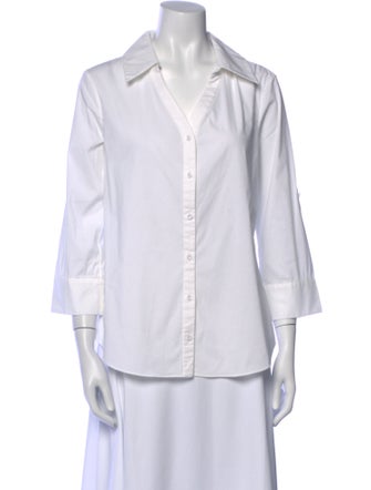 Alice + Olivia Three-Quarter Sleeve Button-Up Top