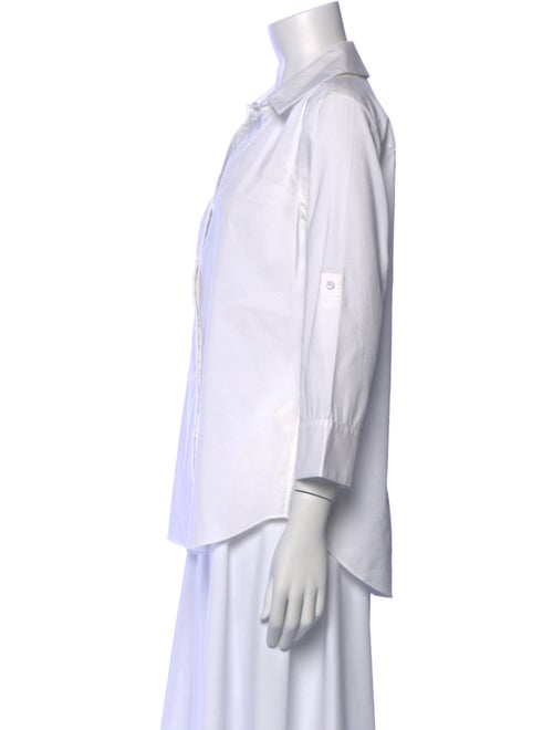 Alice + Olivia Three-Quarter Sleeve Button-Up Top
