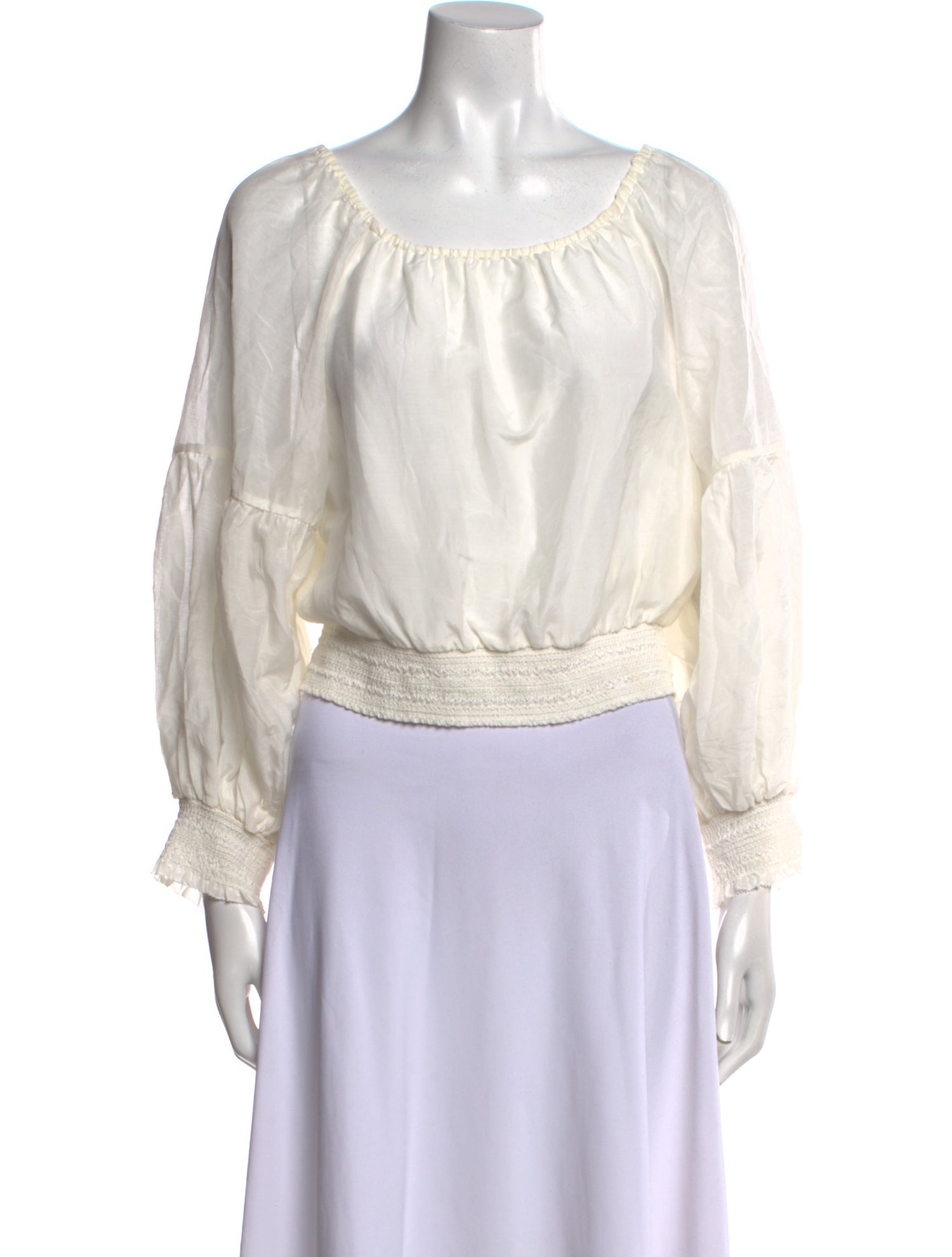 Alice + Olivia Scoop Neck Long Sleeve Top