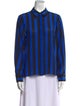 Alice + Olivia Silk Striped Button-Up Top