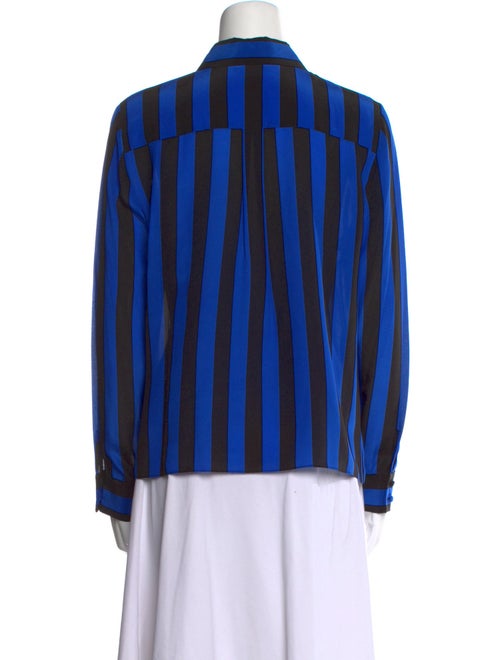 Alice + Olivia Silk Striped Button-Up Top