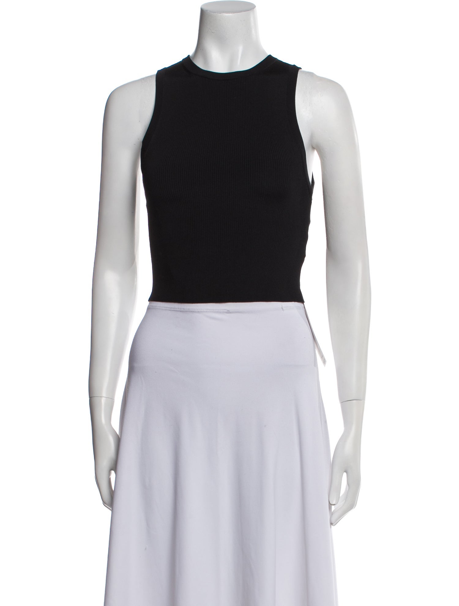 Alice + Olivia Crew Neck Sleeveless Crop Top