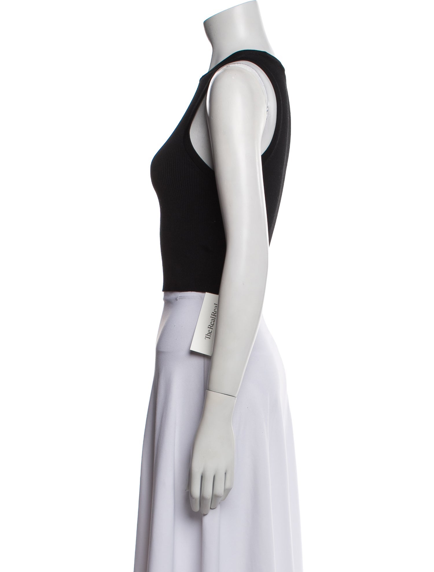 Alice + Olivia Crew Neck Sleeveless Crop Top