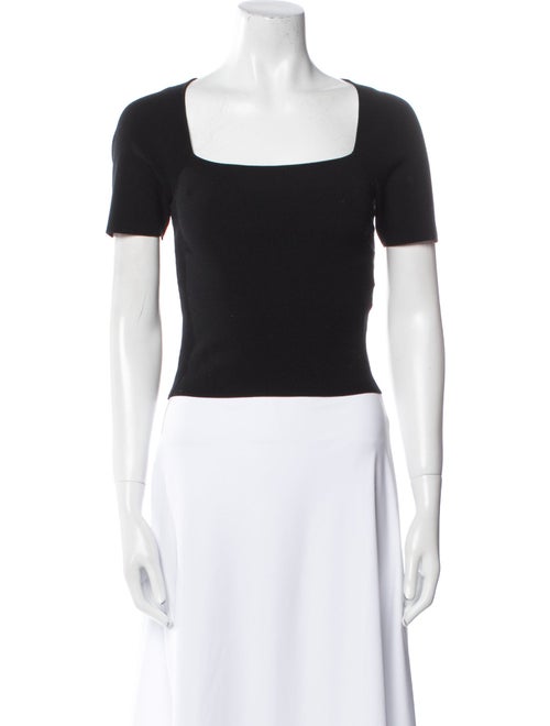 Alice + Olivia Square Neckline Short Sleeve Crop Top