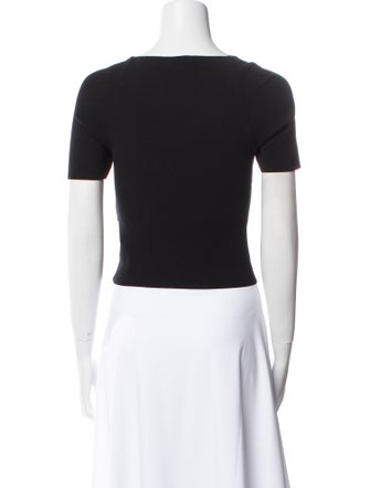 Alice + Olivia Square Neckline Short Sleeve Crop Top