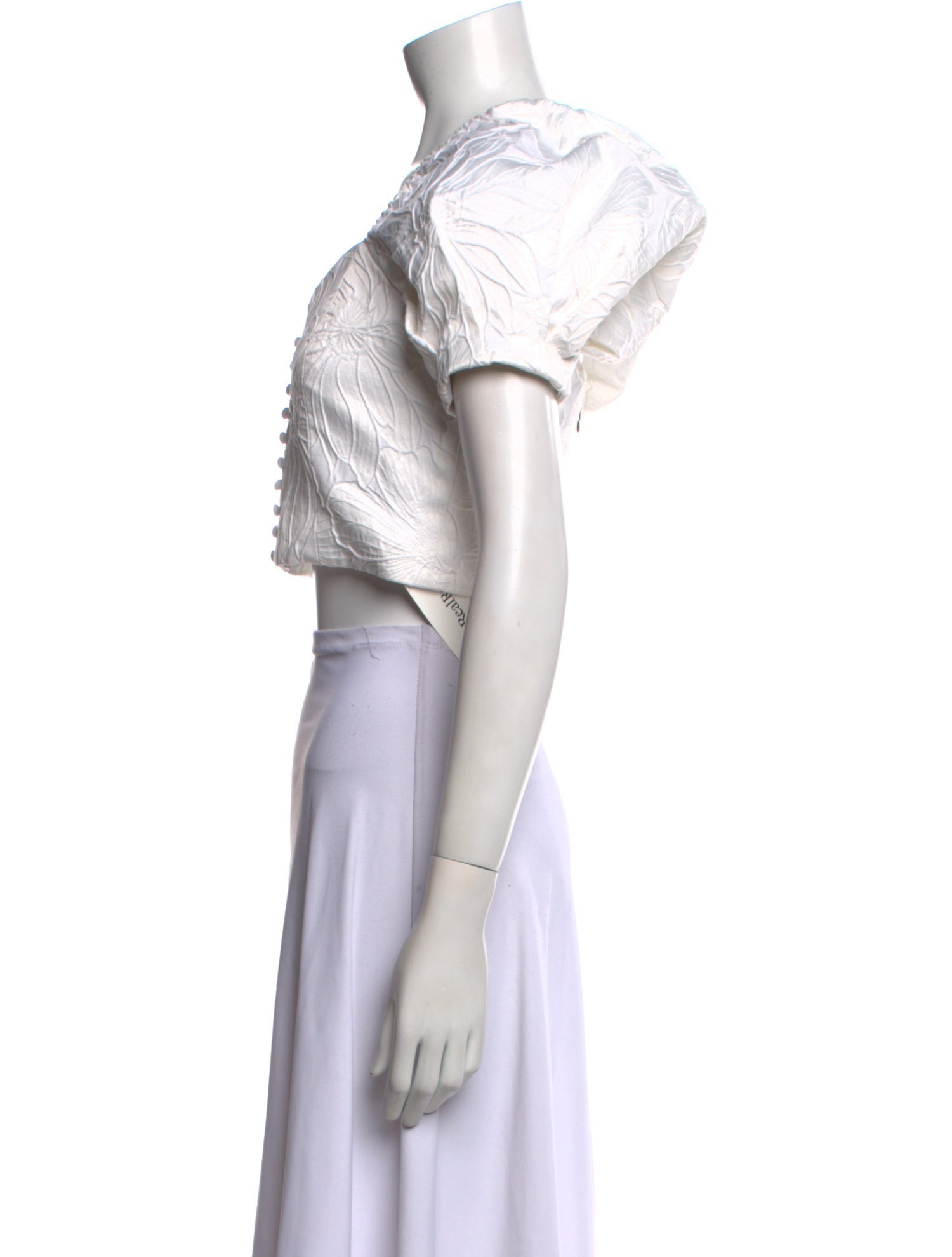 Alice + Olivia Square Neckline Short Sleeve Crop Top